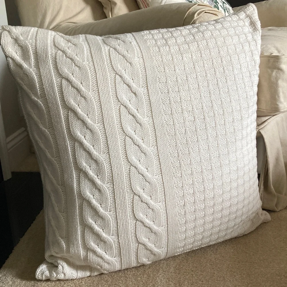 Pottery Barn 26” Square Cable Knit Pillow
